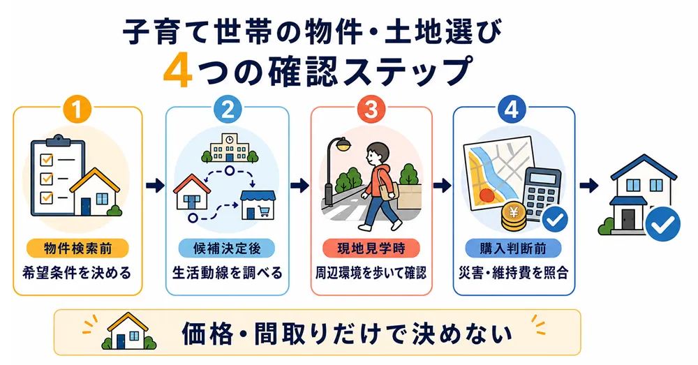 物件や土地選びの確認ステップ